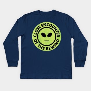 Close Encounter of the Rewind VHS Sci-fi Parody Kids Long Sleeve T-Shirt